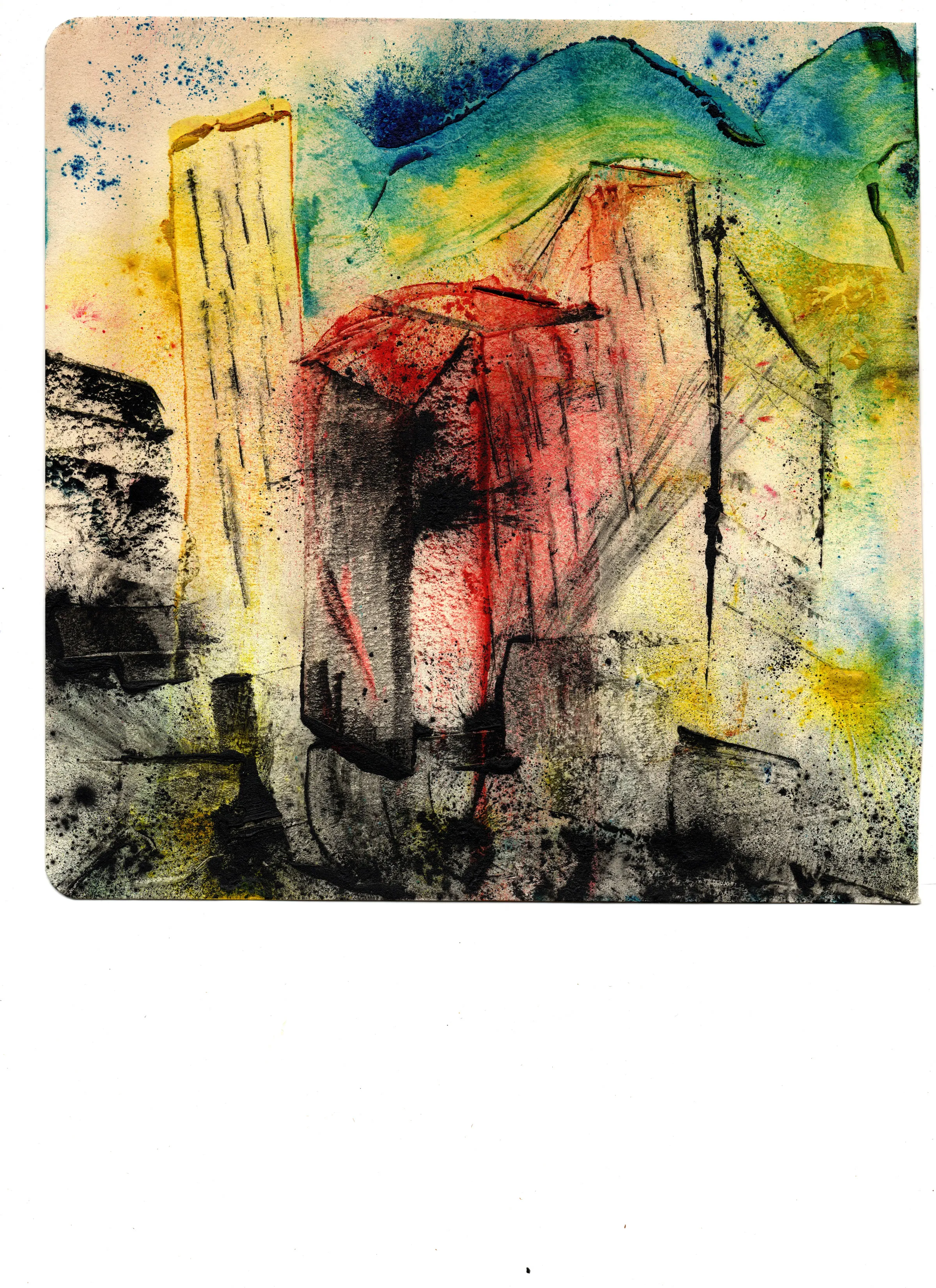 Caracas Nocturna — toner study, base 02; intentional white scan border