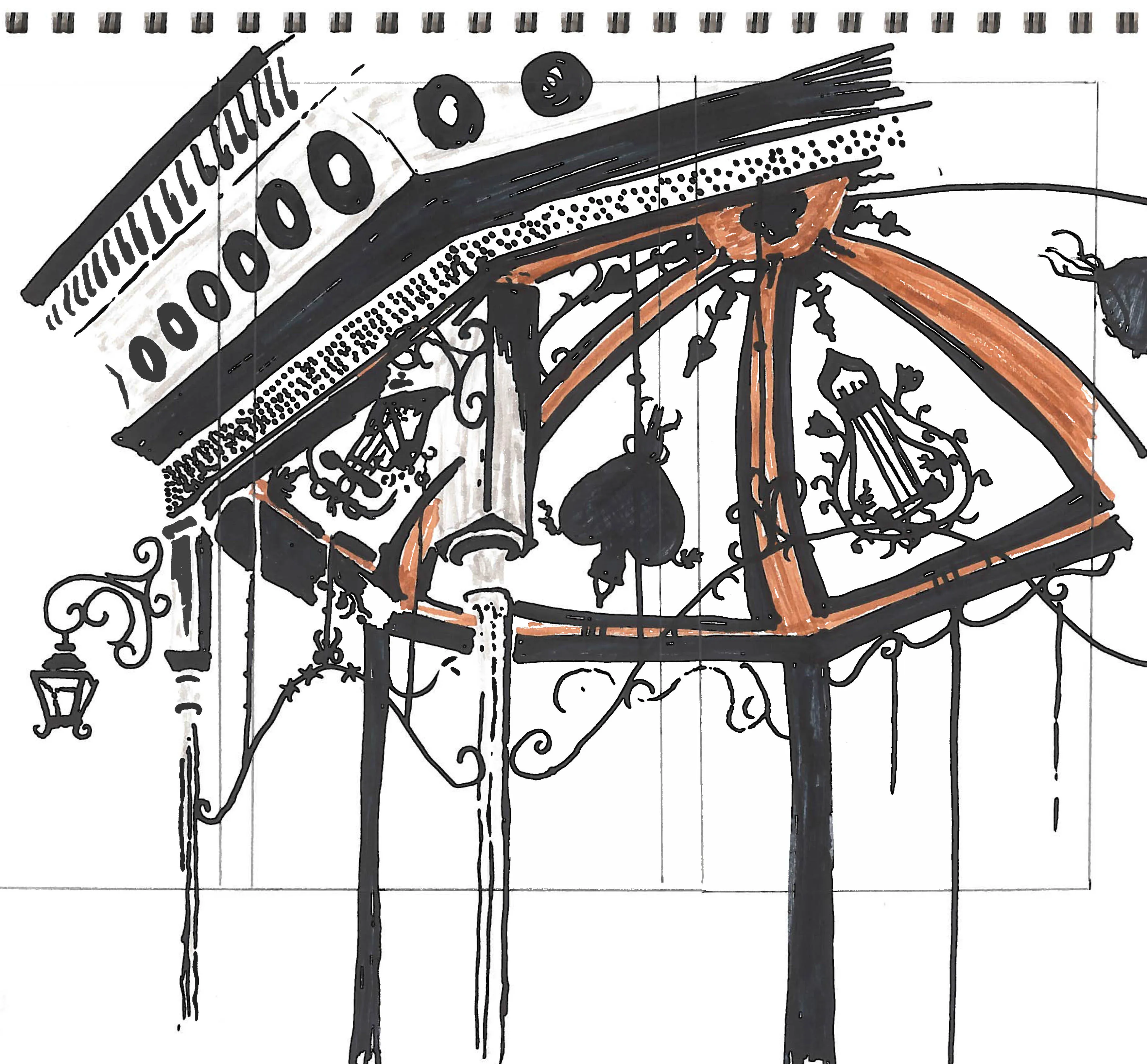 Park — illustration on frosted glass