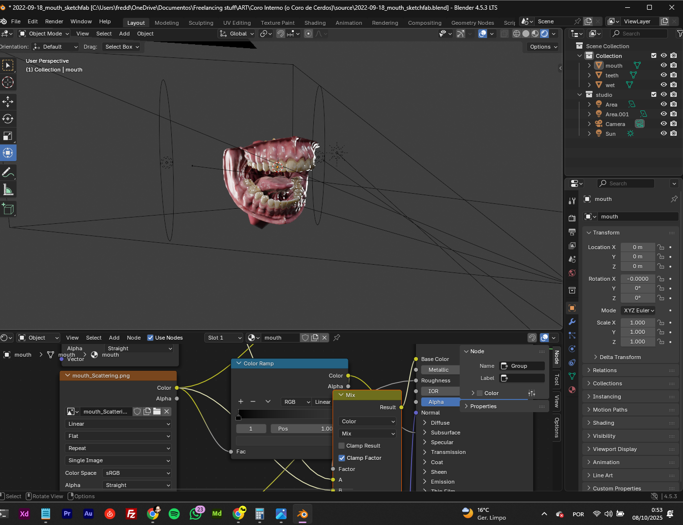 Coro Interno - 3D Installation Maquette View 1